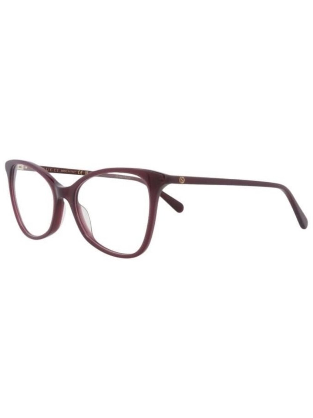New Gucci Womens Cat Eye Violet Violet Transparent Fashion Designer Eyeglasses